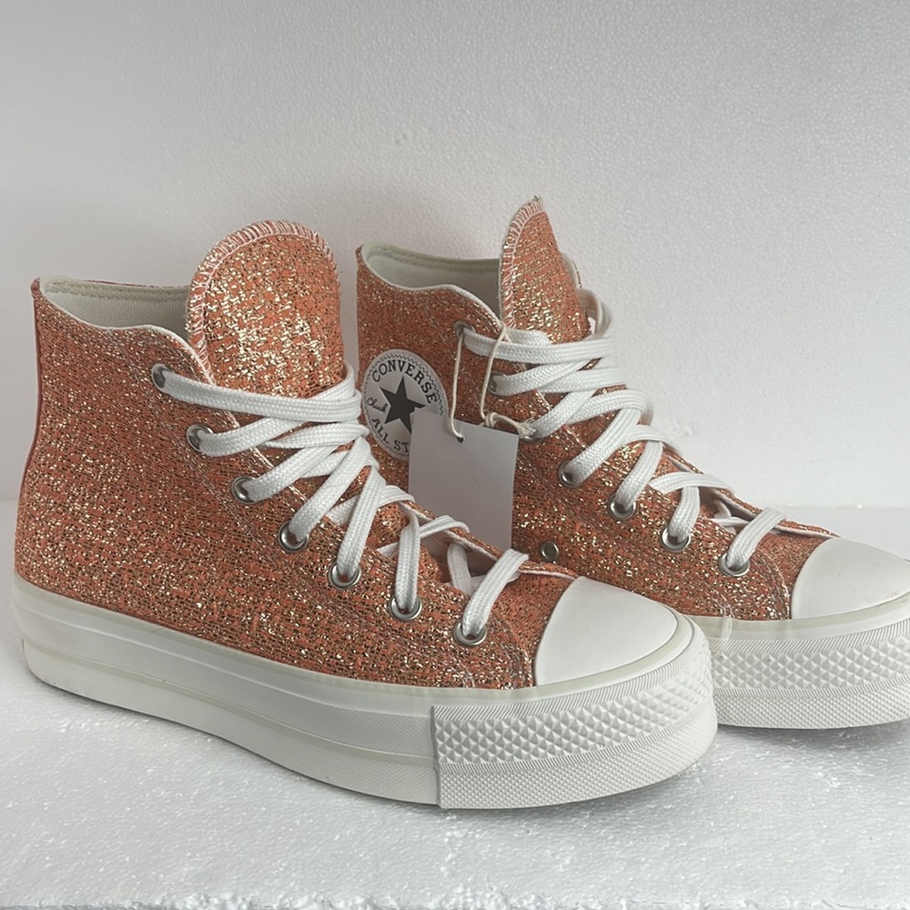 Converse Salmon Glitter Gold High . Deadstock